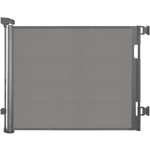 Retractable Baby Gate for Stairs 33 Height, Expands up to 55 Width Safety Gate for Infants, Toddlers, Dogs & Pets Easy Install, Secure Closure, Gray Mesh Design for Indoor & Outdoor Use