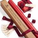 Vitalizart Red Wrapping Paper Set 30" Pearly-Lustre Ribbons & Gift Tags