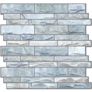 STICKGOO 10-Sheet Peel and Stick Backsplash, 12X12 Self Adhesive Wall Tiles, Stick on Backsplash for Kitchen & Bathroom (Cultured Stone Look, Thicker Design)