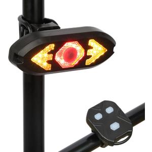 JINKEY Smart Bike Tail Light with Turn Signals, Wireless Remote Control Cycling & 65 Lumen Rear Safety Warning Light,USB Rechargeable Waterproof Blinker for Biycle, E-Bike, Scooter
