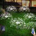 Solar Garden Lights Outdoor Fireworks - 5 Pack Decorative Solar Lamps with 8 Modes Remote for Lawn Backyard Patio Pathway (Cool White)