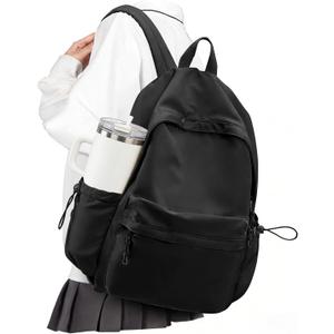 VECAVE School Backpack Black Waterproof Bookbag Casual Lightweight Travel Rucksack Daypack Backpacks for Men Women College High School Bags backpack for Boys Girls Teens