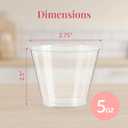 Small Clear Plastic Cups - 5 oz. 200 Pack - Hard Disposable Cup - Wine and Plastic Cocktail Glasses - Drinking and Party Punch Cups and Bulk Wedding Tumblers