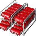 Simple Houseware Stackable Beverage Soda Can Dispenser Organizer Rack, Silver, 2 Pack