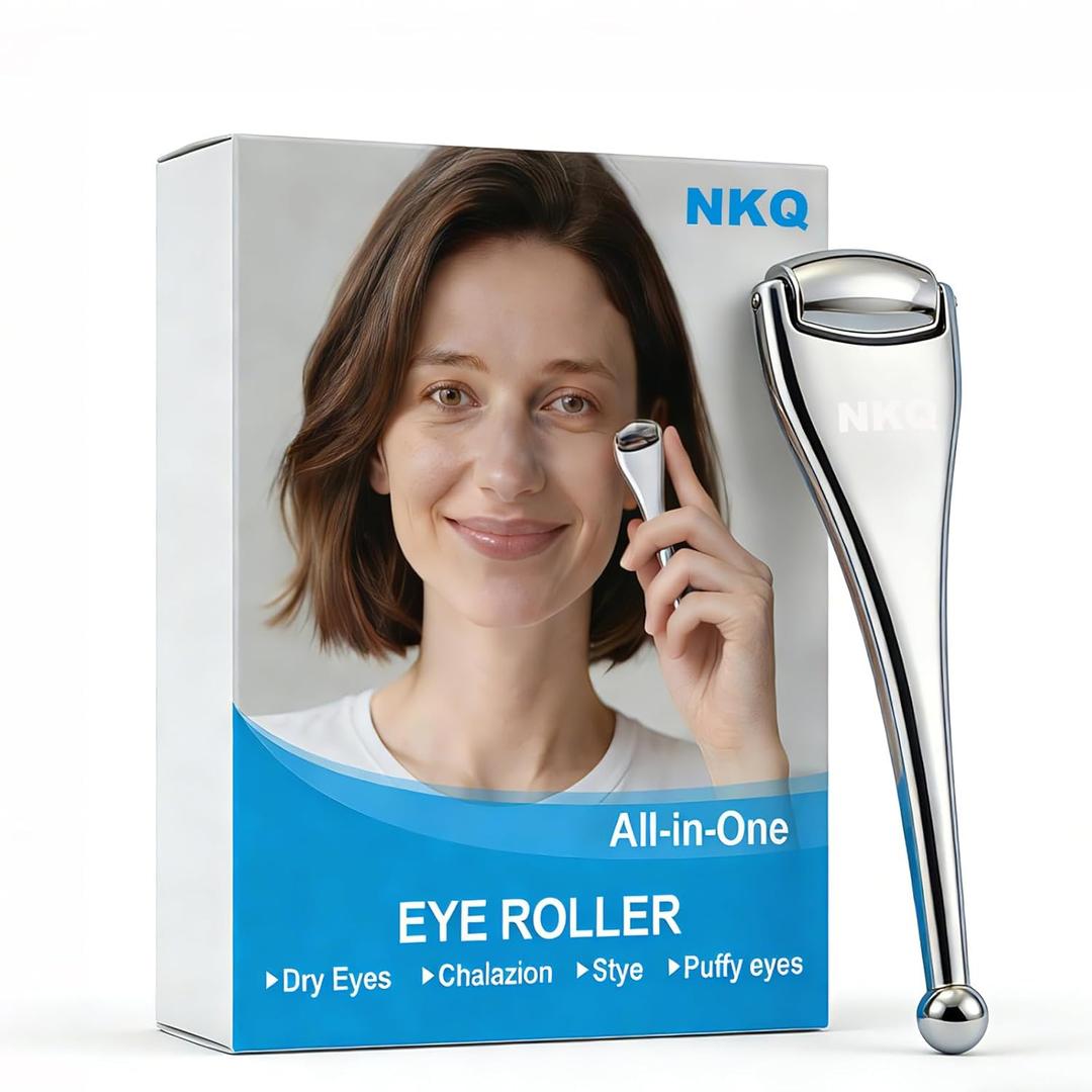 Metal Eye Roller for Dry Eyes,Eyelid Roller for Chalazion,Stye,MGD Relief,Improves Meibum Flow and Unclogs Oil Glands,Gentle Meibomian Gland Expression for Blocked Eyelid Glands (small)