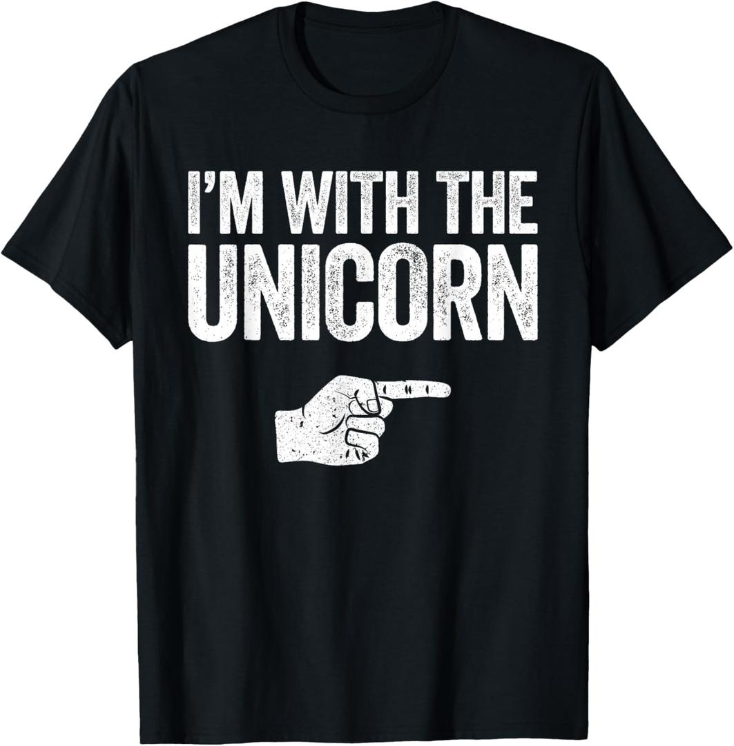 I'm with The Unicorn Shirt Matching Unicorn Costume T-Shirt Large