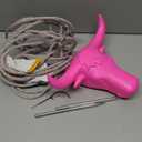 Crowye Small Roping Dummy Plastic Junior Steer Head Dummy Set Horn Spread 11" Complete Rodeo Kit Roping Dummies Steer Head Soft Cotton Lasso Rope Gloves Steel Rods for Junior Practice (Pink)