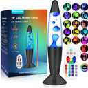 Elomavapa Large Black Liquid Motion Lamps 17 Colors Changing with Remote, 16 Inch Giant LED Table Lamp for Adults Kids, Mood Lighting Night Light for Bedroom Nightstand Office Decor, Birthday Gifts