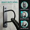 Little World Battle Rope Wall Mount Kit - Home Gym, Garage & Studio Heavy Duty Steel Anchor + Storage Hook for 30-50ft Ropes (1"-2.5")"