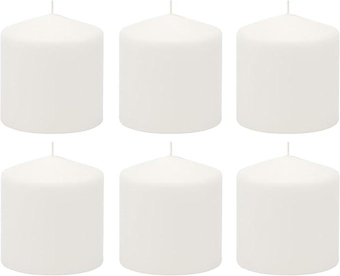 Stonebriar Unscented White Tall Pillar Candles, 18 Hour Burning Candle Pillars, Perfect for Decor, Weddings, Emergencies 3" X 3", 12 count