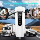 Car Electric Kettle for Travel : FVPE 12V/24V Small Electric Water Kettle, Multi-Temp Control 400 mL Portable Car Water Boiler for Brewing Coffee Tea,LCD Display 304 Stainless Steel Truck Heating Cup