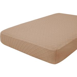 hyha Jacquard Couch Cushion Covers, Chaise Lounge Sofa Slipcovers Washable, Diamond Lattice, L Shape Couch Cushion Covers for Sectional Sofa (1 Piece for Chaise XL,Camel)