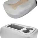 Leather Console Jump Seat Armrest Cover Light Gray Compatible with Chevy Silverado Avalanche Suburban GMC Yukon Sierra 2007 2008 2009 2010 2011 2012 2013 2014