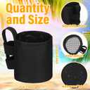 Patelai 2 Pack 4.1x3.5in Beach Chair Cup Holder Camping Chair Drink Holder, Portable Universal Water Bottle Organizer Accessories for Outdoor Beach Camping Lawn Fishing Pool Patio Loungers (Black)