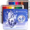 ARTISTO Watercolor Pencils 48 Premium, Water-Soluble Colored Pencils, Soft Lead