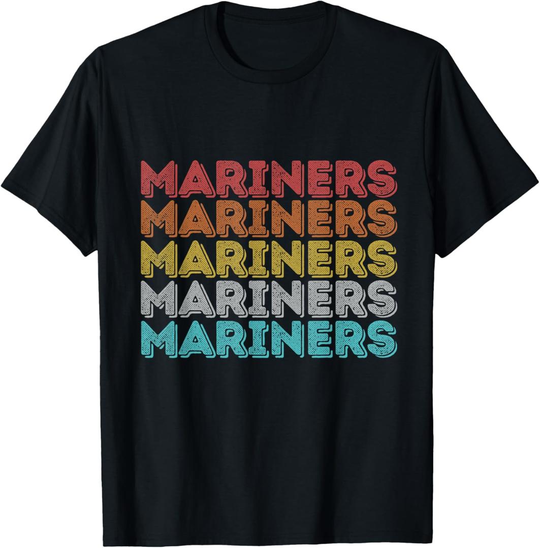 Vintage Retro Mariners T-Shirt (Small, Black)