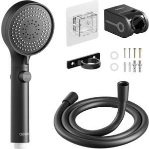 RV Shower Head with Hose, High Pressure Shower Head with Handheld On Off Switch, Travel Trailer, Motorhome and Boat and Camper Must Have RV Accessories Replacement Part, Matte Black