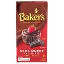 Baker's Semi-Sweet Chocolate Premium Baking Bar with 56% Cacao, 4 oz Box (EXP 02/04/28)