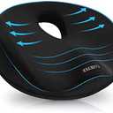 SAHEYER Donut Pillow for Tailbone Pain Relief and Hemorrhoids, Memory Foam Donut Cushion for Sciatica Nerve, Seat Cushion Butt Pillow for Men Women at Home Office Chair Car Long Sitting Comfort, Black
