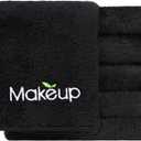 Orighty 6 Pack Premium Makeup Remover Wash Cloths - Super Soft, Quick Dry Microfiber Coral Fleece Face Makeup Towels for Cleansing, 13 x 13 Inch, Black