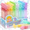 32 Pcs Mermaid Bubbles for Kids with Gift Box, 8 Color Mini Pastel Bubble Wand for Mermaid Birthday Decorations, Ocean Party Favors, Goody Bag Stuffer, Under The Sea Animal Gift for Girls Toddlers