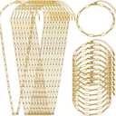SMYHTGLIF 20 Pack Paperclip Chain Bulk Necklace Bracelet for Jewelry Making 4mm Gold Plated Stainless Steel Necklace Bracelet for Women