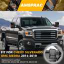 Tow Mirror Caps fit for For Chevy Silverado GMC Sierra 2014-2019,23444125 23444126 23444119 23444120,Front Left Right Door Mirror Housing Covers Caps Top & Bottom Clip-On,Glossy Black,2PCS