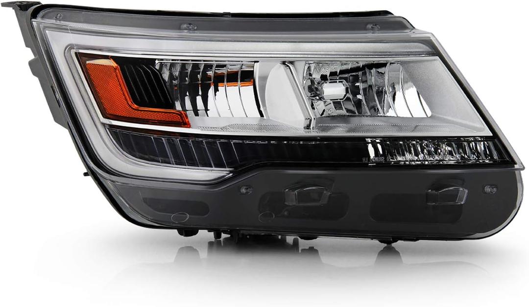AKKON - For 2016-2019 Ford Explorer Limited | Platinum | XLT Light Tube LED DRL OE Headlights Right Side Replacement (Passenger Side)