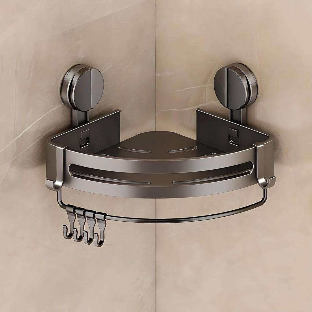 VOLPONE Shower Caddy Suction Cup, Shower Shelves for Inside Shower No Drilling, Showers Organizer, Bathroom Shelf Storage Rack Triangle
