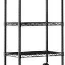 DUMOS 3-Tier Metal Wire Storage Shelves, Adjustable Standing Storage Rack Shelf with Wheels, Heavy Duty Steel Shelving Unit Organizers for Kitchen Bathroom Pantry Garage, 23.1"W13.4"D30.2"H, Black