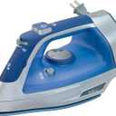 Hamilton Beach Steam Iron & Vertical Steamer for Clothes with ScratchResistant Durathon Soleplate, 8' Retractable Cord, 3Way Auto Shutoff, AntiDrip, 1500 Watts, Blue