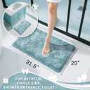 Yimobra Chenille Bathroom Rugs Non Slip, Extra Thick Soft Absorbent Bath Rug 31.5x20 Inch, Machine Washable Quick Dry Bath Mat for Bathroom Floor, Tub and Shower, Home Decor Accessories, Greyish Blue