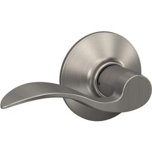 Schlage F10 V ACC 619 Accent Door Lever Hall & Closet Passage Lock, (Pack of 1), Satin Nickel