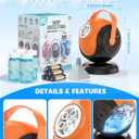 Halloween Bubble Machine, Bubbles Blower for Kids, Toddlers - 360 Rotation, 75 Adjustment, with LED Light - Bubble Toys Gifts for Boys, Girls, Outdoor, Birthday, Party (Black+orange)