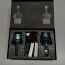 FAHREN H13/9008 LED Bulb, Ultra Brightness, Real 1:1 Size Canbus Ready Wireless Plug and Play, 6500K White Fog Light Bulbs, Cooling Fan, 70000H Lifespan, Pack of 2