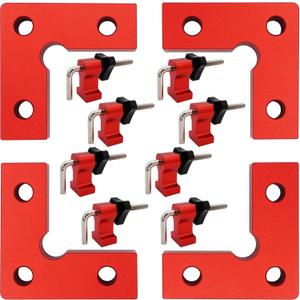 4-Pack Corner Clamps 90 Degree, 2.32"x2.32" Mini Aluminum Alloy Right Angle Clamps, Woodworking Positioning Squares for Cabinets, Drawers, Tables, Picture Frames, Boxes