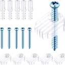 Blulu 20 Pack Mirror Holder Clips for 6 mm in (6/25) Glass Mirror Hanging Kit for Wall Mounting Hanging Retainer Fasteners with Screw and Anchors for Fixing Cabinet Door(Basic Style)