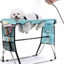 Pet Grooming Hammock with Stand, Foldable Design, Holds Up to 165 Lbs, Joint Protection for Dogs, Restraint Tool for Small & Medium Pets, Ideal for Home and Salon Daily Grooming