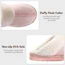 Women's Fuzzy Slippers, Warm and Cozy Slip On Fluffy Winter House Shoes for Women, Comfy Faux Suede Ladies House Slippers Indoor and Outdoor with Memory Foam (11, Pink)