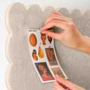 Scalloped Bulletin Board 35x18 inches, Decorative Felt Pin Board for Wall | Cute Cork Board Alternative with Push Pins, Foldable Display Vision Board for Photos, Notes & Reminders