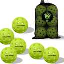 6-Pack Premium Pickleball Balls - USAP Approved, 40 Holes Outdoor/Indoor Pickle Balls with Bag, Perfectly Balanced, High Bounce True Flight, Pickle Ball for Tournament Play (Green)