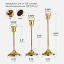 SylvaCraft Brass Gold Candle Holders Rustproof Taper Candlestick Holders for Holiday Party Table Centerpiece Wedding Fireplace Mantel Housewarming Gift(10 Sets(30 Pcs))