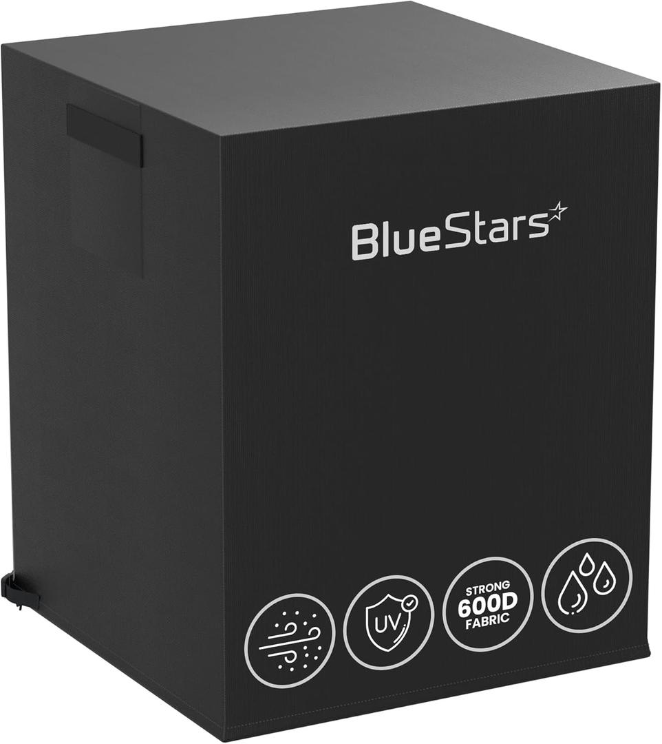 BlueStars 24x24x30 Central Air Conditioner Cover for Outside Units - Waterproof Heavy Duty AC Cover for Outdoor Winter - Premium Black Edition