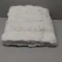 Lotus Karen Faux Fur Throw Blanket Cream White - Big Bubble Rabbit Fluff Blanket for Couch, Small Fluffy Fuzzy Cozy Blanket, Thick Furry Plush Shaggy Blankets, 50x60 Inches