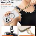TORRAS Phone Lanyard Crossbody with 2 Phone Tabs, Adjustable Anti Theft Phone Strap for iPhone 17 Pro Max, Premium Metal Buckles, Universal Cell Phone Neck lanyard for Women and Men, Khaki