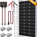 SOLPERK 100W Solar Battery Charger Solar Battery Maintainer + Upgrade 10A MPPT Charge Controller + Adjustable Mount Bracket for Car RV Boat Motorcycle12V Waterproof Solar Panel Kit Trickle Charging