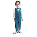 Yilaku Boys Suits Ring Bearer Outfit Toddler Suits with Vest+Shirt+Pants Sets Kids Dress Clothes for 110, 4Y