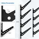 Neorexon Adjustable Surfboard Rack, Metal Wall Mount for 4 Boards