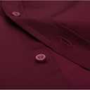 Lilax Boys' Button Down Shirt Solid Long Sleeve Dress Shirt (Red)