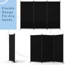 AKTOP Room Divider 3 Panel, Folding Fabric Wall Divider for Room Separation, Portable Room Partitions and Dividers 103"W x 70''H, Freestanding Privacy Screen for Office, Dorm, Studio, Classroom, Black